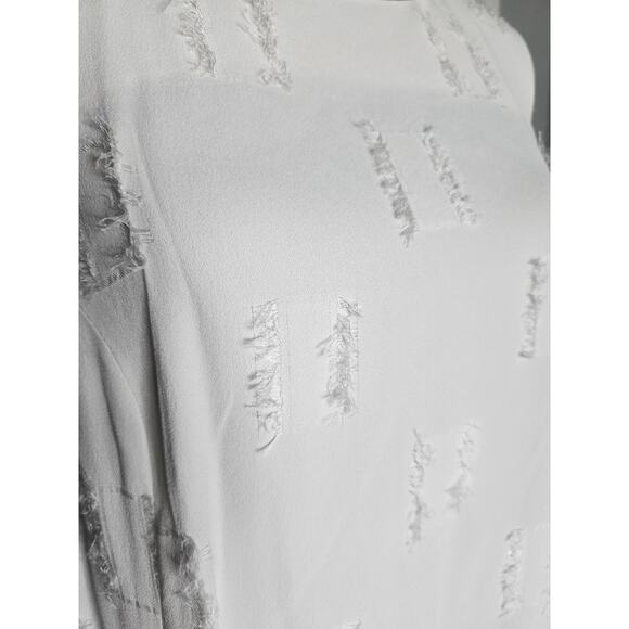 NWT Carolina Freese White Distressed Midi Dress Size 46 Italy Lagenlook Resort - Picture 4 of 11